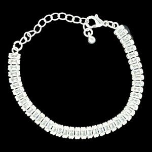 Boutique Tennis Bracelet. Silver Tone with Swarovski Crystals